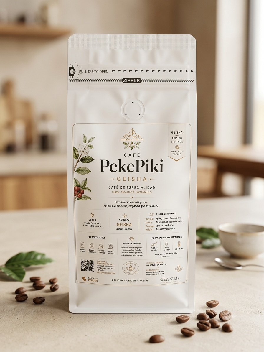 Café Geisha PekePiki en ambiente de degustación premium
