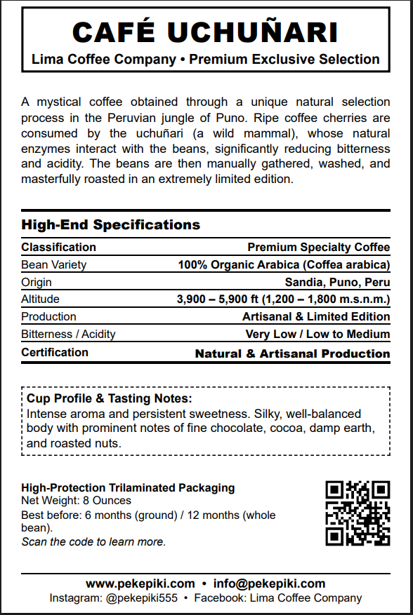 Uchuñari Coffee — Technical Specifications